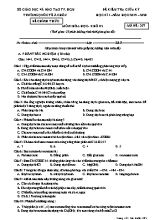 Đề kiểm tra giữa học kỳ I môn Hóa học Lớp 12 - Mã đề 485 - Năm học 2019-2020 - Trường quốc tế Á Châu